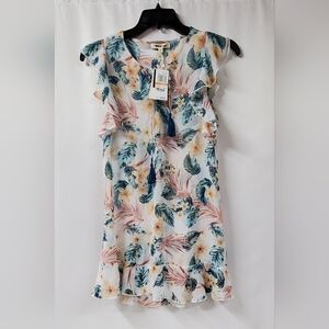 Miken Women's Ruffled Lace-Up Dress Swim Cover-Up (White Fairytail)